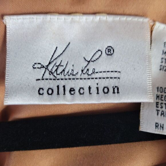 Vintage 90's Maxi Dress 12 Green Tan Modest Short Sleeve Shift Southwestern - Picture 13 of 14